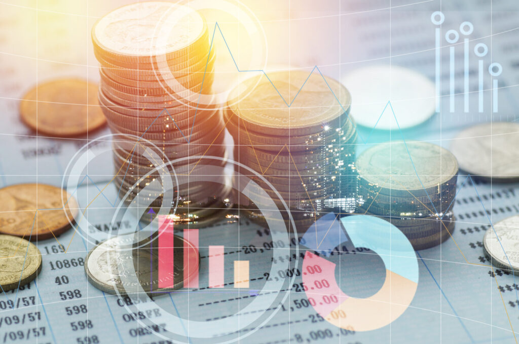 Webull referral 100 dollar deposit requirement Coins beside an analytics chart showing the Webull 100 dollar deposit requirement