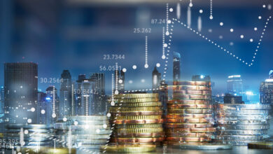 Coins and city skyline representing the tastytrade broker review