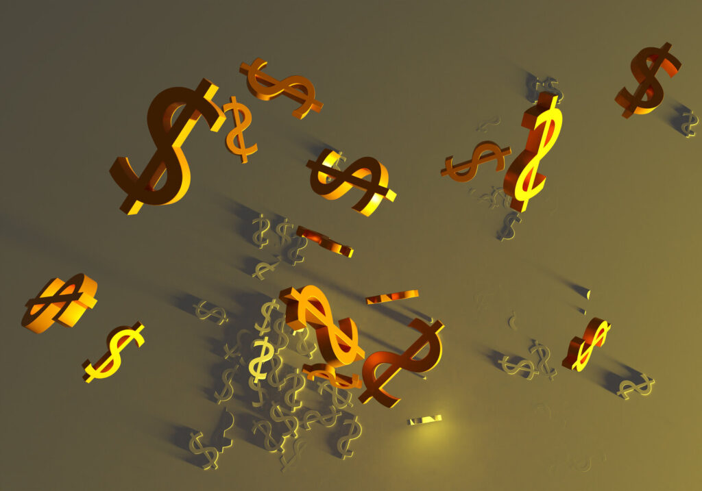 Abstract dollar signs representing the tastytrade 100 dollar referral bonus